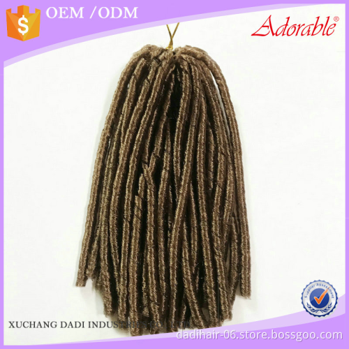Hot sale NINA softex locs faux crochet braids,fire retardant fiber material locs soft dreads braids for american